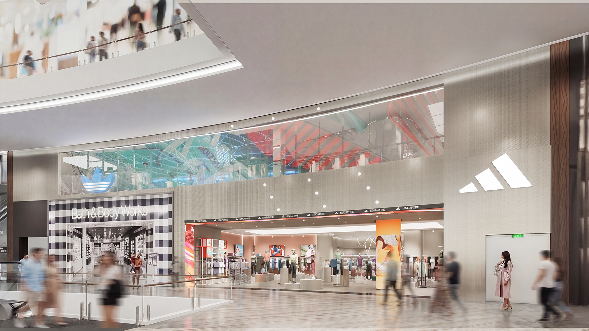 High-performance Adidas flagship interior at Jewel Changi Airport