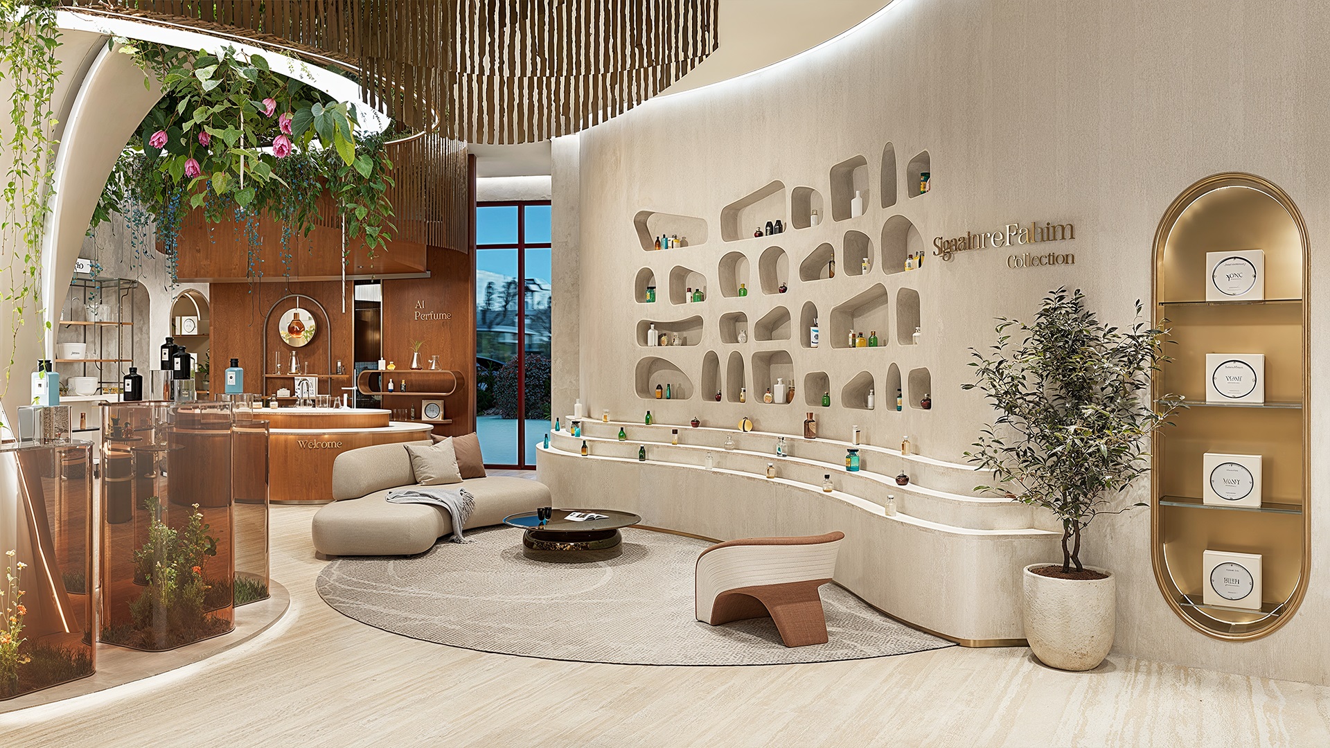 Premium fragrance boutique interior