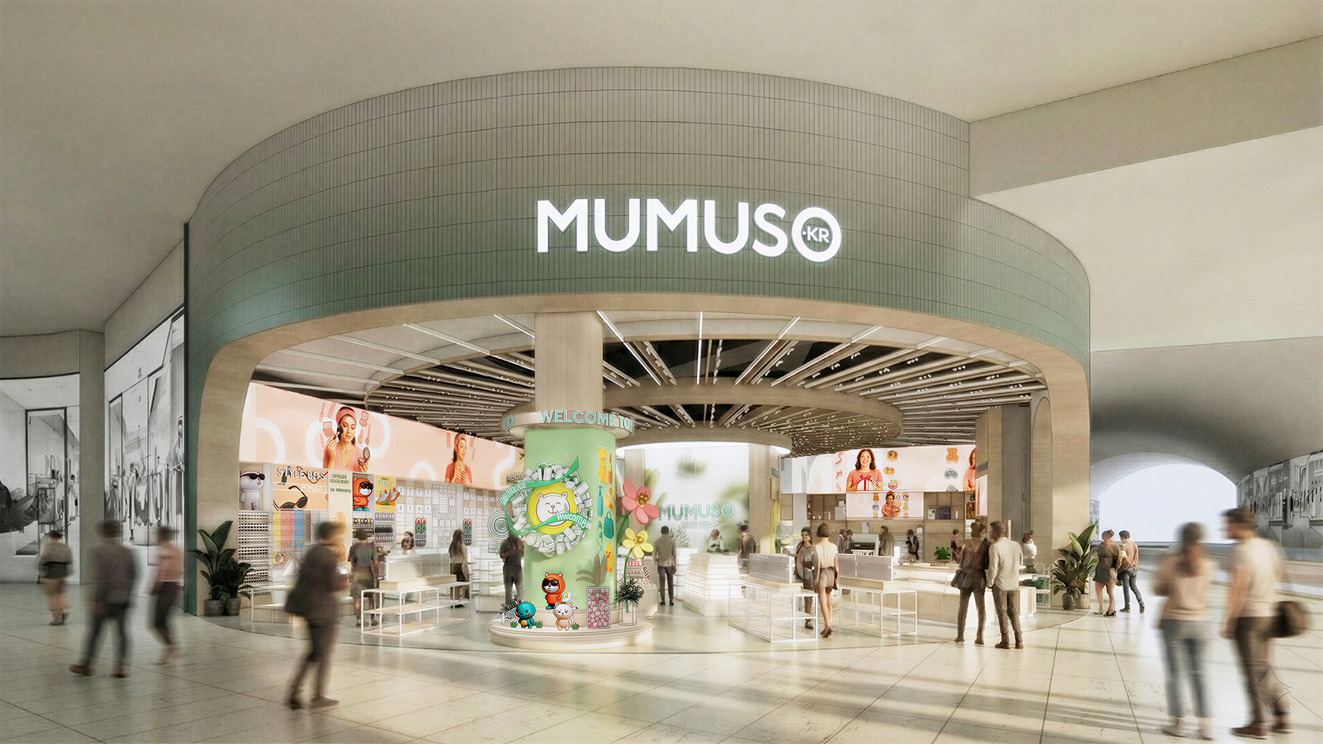 Modern shopfront interior design in Dubai Mall, highlighting indirect cove lighting, open sightliness