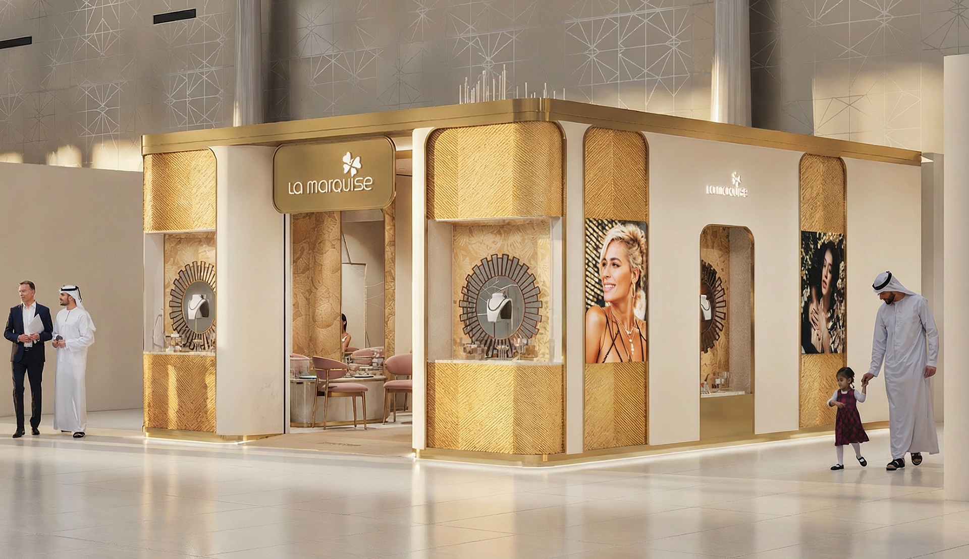 Sophisticated jewellery boutique interior